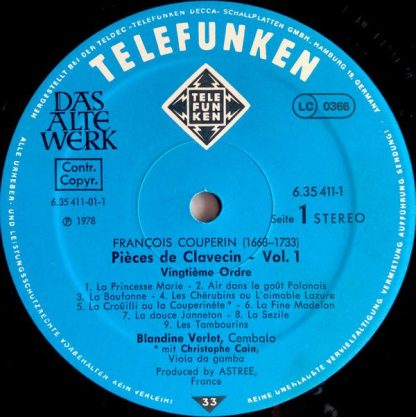 Das Alte Werk 6.35411 FK - Pièces de clavecin Vol. 1 - Image 3