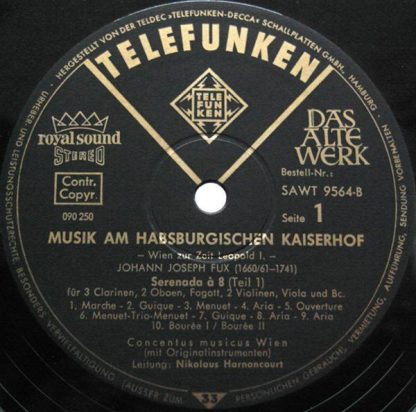 Telefunken SAWT 9563/64-B - Musik Am Habsburgischen Kaiserhof. W - Image 9