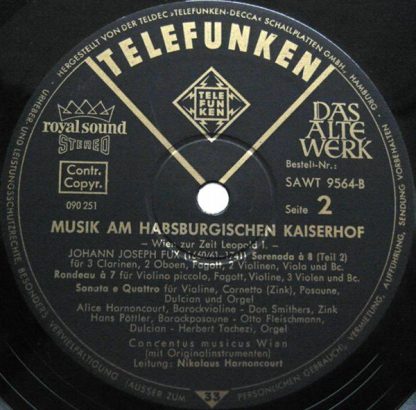 Telefunken SAWT 9563/64-B - Musik Am Habsburgischen Kaiserhof. W - Image 10