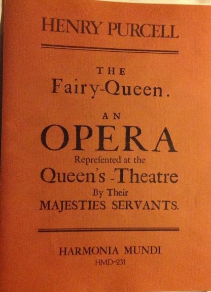 Harmonia Mundi HMD-231 - The Fairy-Queen - Image 2