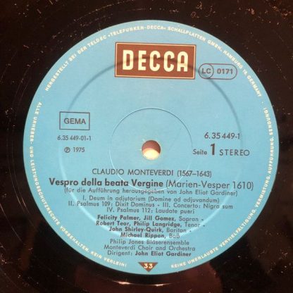 DECCA 6.35449 FA - Vespro Della Beata Vergine - Image 6