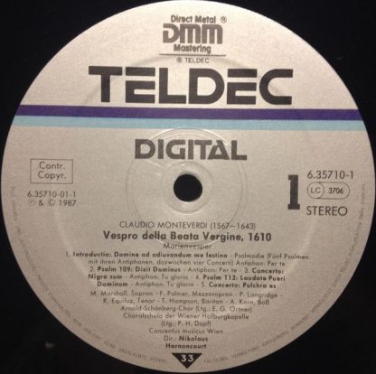 TELDEC 6.35710 - Vespro Della Beata Vergine, 1610 (Marienvesper) - Image 3