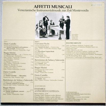 Deutsche Harmonia Mundi 1C 065-99 917 - Affetti Musicali (Venezi - Image 2