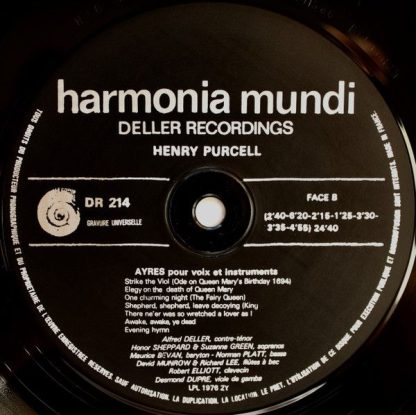 Harmonia Mundi HM 214 - Ayres Avec Flûtes, Gambes & Clavecin - Image 4