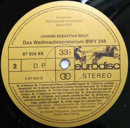 Eurodisc 87 937 XGK - Weihnachtsoratorium BWV 248 - Image 13