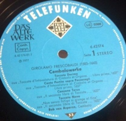 Telefunken 6.42174 AW - Cembalowerke · Harpsichord Works · Œuvre - Image 3