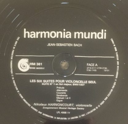 harmonia mundi France HM 381-83 - Les Suites Pour Violoncelle - Image 2