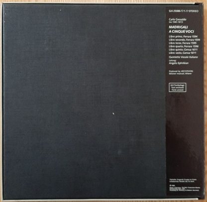 Telefunken SJA 25086-T/1-7 - Sämtliche Fünfstimmigen Madrigale = - Image 3