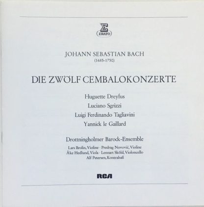 Erato ZL 30665 - Die Zwölf Cembalokonzerte - Image 4