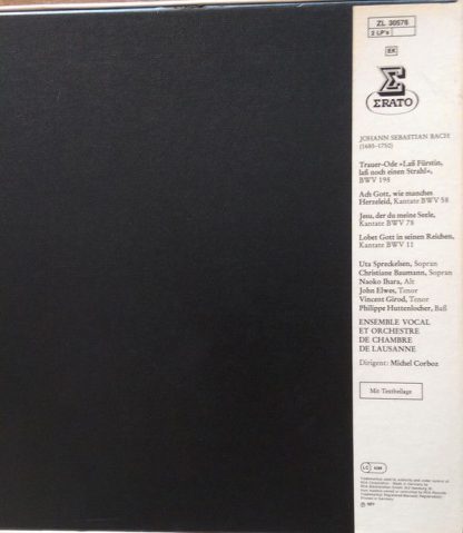 Erato STU 71099 - Trauer-Ode BWV 198 - Die Drei Kantaten BWV 11- - Image 2