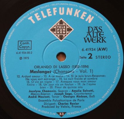 Telefunken 6.41934 - Meslanges = Chansons · Vol I - Image 4