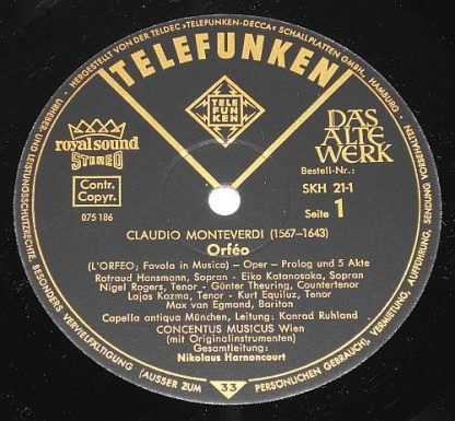 Telefunken SKH 21 - L'Orfeo. Favola In Musica - Image 3