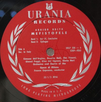 Urania Records (3) URLP 230 - Boito: Mefistofele - Image 3