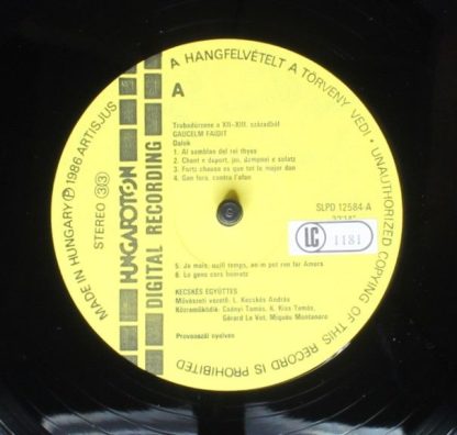 Hungaroton SLPD 12584 - Songs. Troubadour Music From The 12th-13 - Image 5