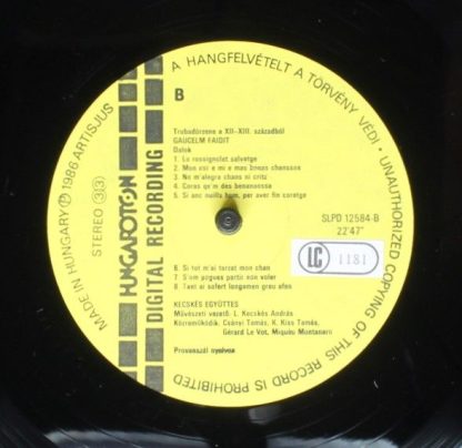 Hungaroton SLPD 12584 - Songs. Troubadour Music From The 12th-13 - Image 6
