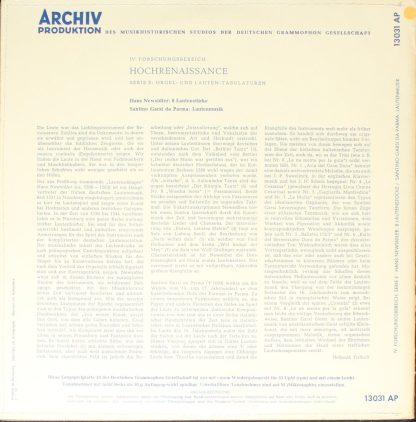 Archiv Produktion 13 031 AP - 8 Lautenstücke, Lautenmusik - Image 2