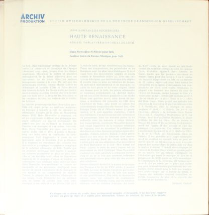 Archiv Produktion 13 031 AP - 8 Lautenstücke, Lautenmusik - Image 3