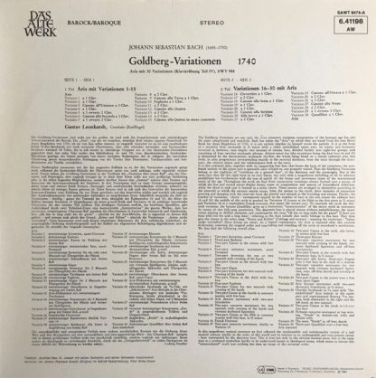 Telefunken 6.41198 AW - Goldberg-Variationen Um 1740 - Image 2