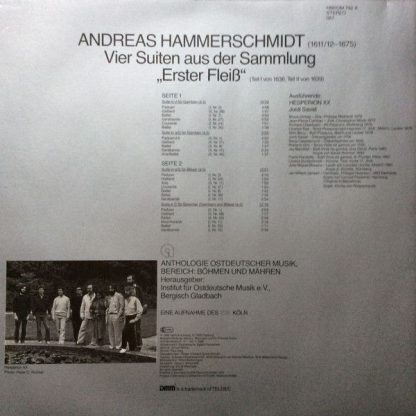 Harmonia Mundi HM/IOM 792 A - Andreas Hammerschmidt (1611-1675): - Image 2