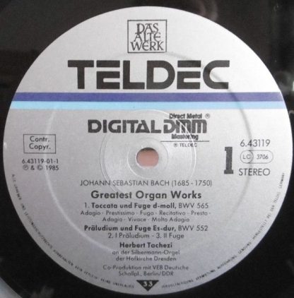 TELDEC 6.43119 AZ - Toccata & Fugue - Greatest Organ Works - Sil - Image 3