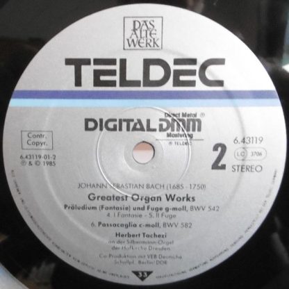 TELDEC 6.43119 AZ - Toccata & Fugue - Greatest Organ Works - Sil - Image 4