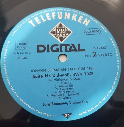 Telefunken 6.42667 AZ - Suiten Für Violoncello Nr. 1 & 2 - Image 6