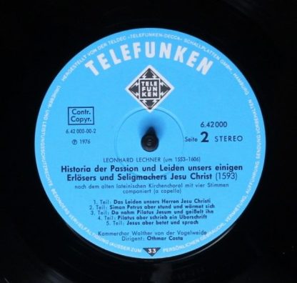 Telefunken 6.42000 AW - Missa Tertia 1584 / Passion 1593 - Image 6