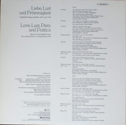 Deutsche Harmonia Mundi 1C 065-99 683 Q - Liebe, Lust und Frömmi - Image 2