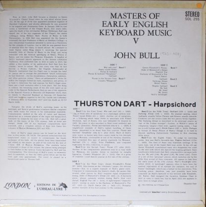 L'Oiseau-Lyre SOL 255 - Masters Of Early English Keyboard Music - Image 2