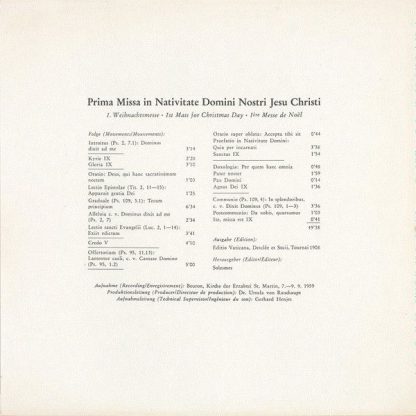 Archiv Produktion 198 153 - Prima Missa In Nativitate Domini Nos - Image 5