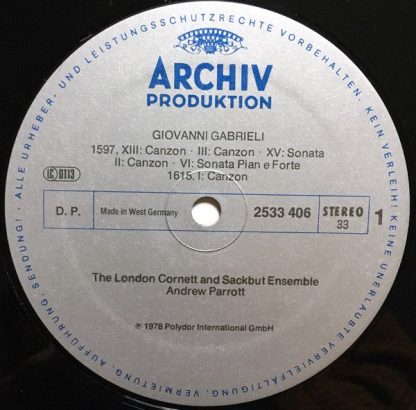 Archiv Produktion 2533 406 - Canzoni E Sonate 1597 ▪ 1615 - Image 7