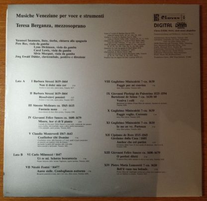 Claves D 8206 - Musiche Veneziane Per Voce E Strumenti - Image 2