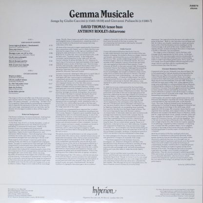hyperion A66079 - Gemma Musicale (Songs By Caccini And Puliaschi - Image 2