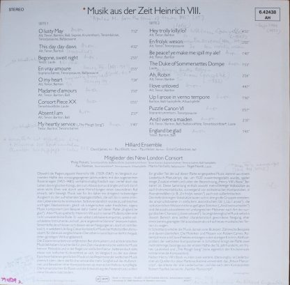 DECCA 6.42438 - Musik Aus Der Zeit Heinrich VIII. - Image 2