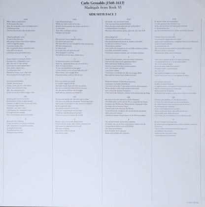CBS Masterworks Digital D 37758 - Madrigals From Book VI - Image 4