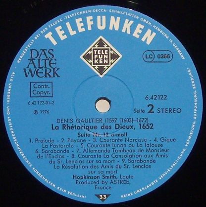 Telefunken 6.42122 AW - La Rhetorique Des Dieux 1652 - Image 3