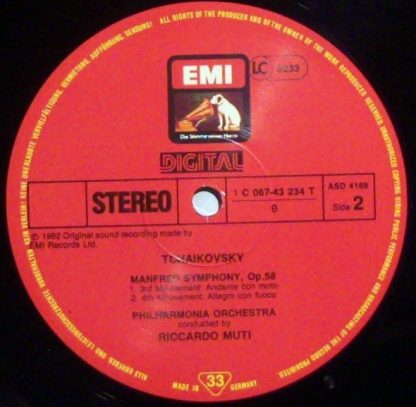 EMI 1C 067-43 234 - Tchaikovsky: 'Manfred Symphony' - Image 3
