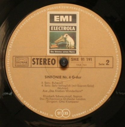 EMI Electrola SME 91 191 - Sinfonie Nr.4 G-Dur - Image 4