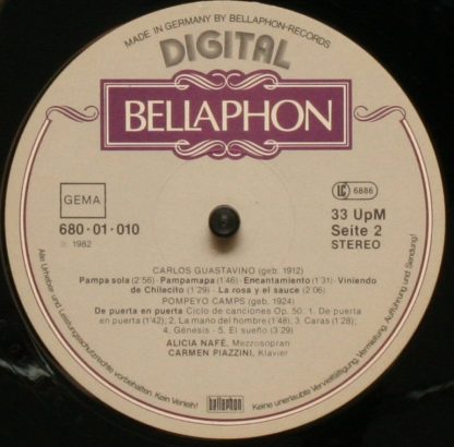 Bellaphon 680-01-010 - Alicia Nafe Singt Lieder von  Manuel de F - Image 4