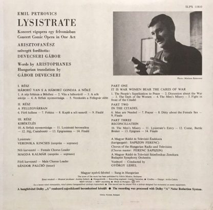 Hungaroton SLPX 11810 - Lysistrate Comic Concert Opera - Image 2