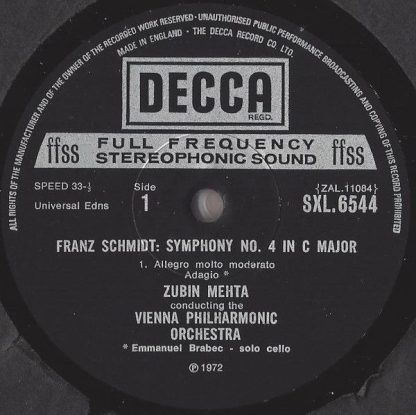 DECCA SXL 6544 - Symphony No.4 - Image 3
