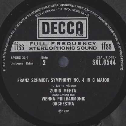 DECCA SXL 6544 - Symphony No.4 - Image 4