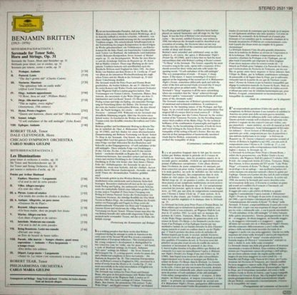 Deutsche Grammophon 2531 199 - Serenade For Tenor, Horn & String - Image 2