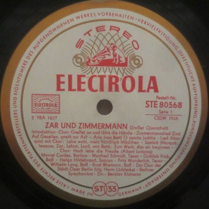 Electrola STE 80 568 - Zar Und Zimmermann -  Großer Querschnitt - Image 3