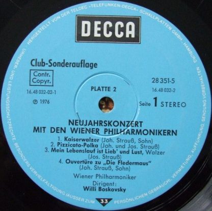 DECCA 28 351-5 - Neujahres Konzert Mit Den Wiener Philharmoniker - Image 5