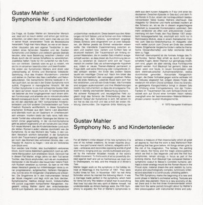 Deutsche Grammophon 2707 081 - 5. Symphonie - Kindertotenlieder - Image 11