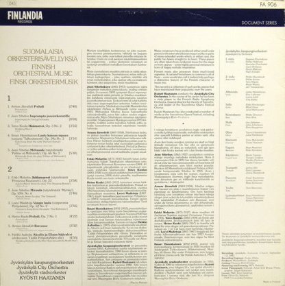 Finlandia Records FA 906 - Suomalaisia Orkesterisävellyksiä = Fi - Image 2