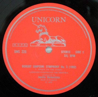 Unicorn Records (3) UNS 225 - Symphony No 3 - Image 3