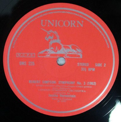 Unicorn Records (3) UNS 225 - Symphony No 3 - Image 4