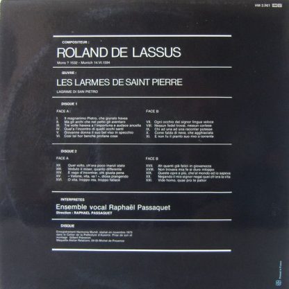 Harmonia Mundi HM 2.961 - Les Larmes De Saint Pierre (Lagrime Di - Image 4
